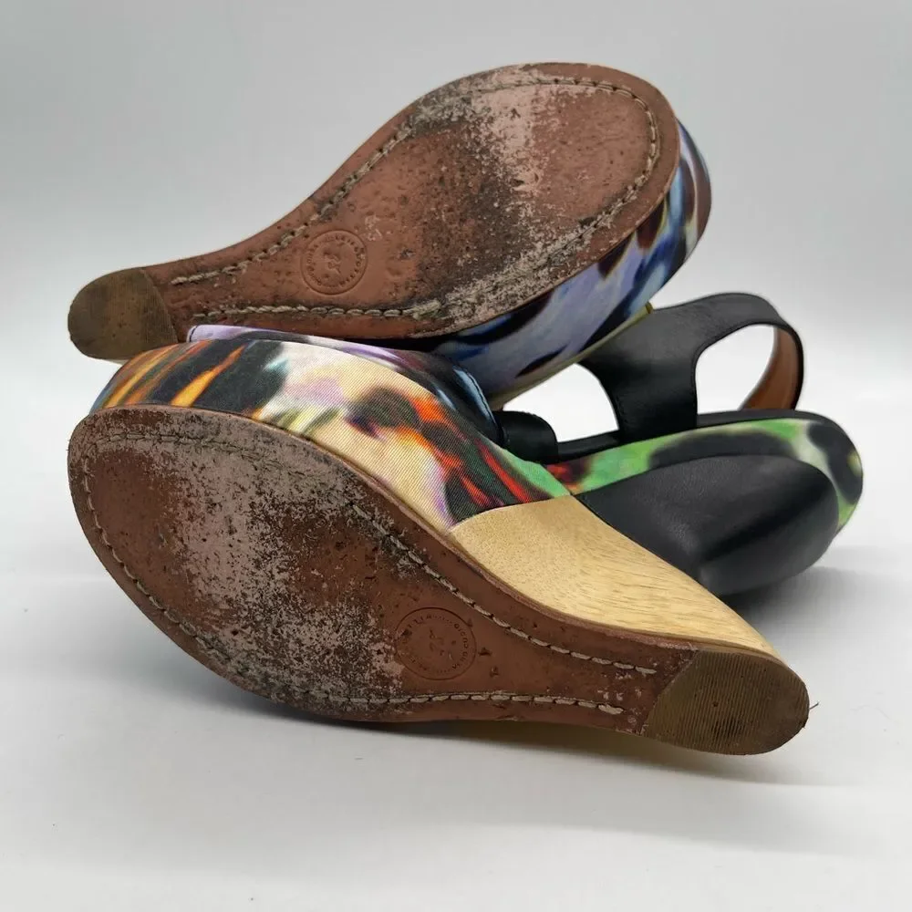 Anthropologie Leifsdottir Kivi Silk and Leather  wedge Sandals - Picture 6 of 6